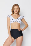 B2106-Wht/Blk Dot Black