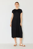 Pleated cap sleeve A-line midi dress - Style#D01CS