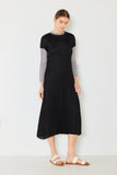 Pleated cap sleeve A-line midi dress - Style#D01CS