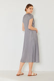 Pleated cap sleeve A-line midi dress - Style#D01CS