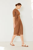 Pleated dolman sleeve dress - Style#D03BT