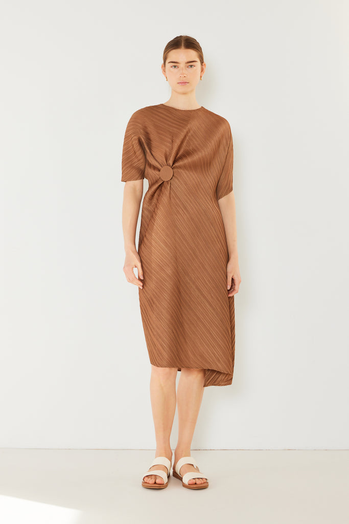 Pleated dolman sleeve dress - Style#D03BT