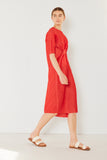 Pleated dolman sleeve dress - Style#D03BT