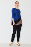 Pleated horizontal colorblock tunic top - Style#D04MT