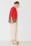 Pleated horizontal colorblock tunic top - Style#D04MT