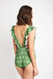 F1807-Olive Green White Dot