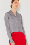 Pleated cropped button up top - Style#J03CR