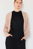 Pleated puff sleeve bolero jacket - Style#J04SR