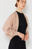 Pleated puff sleeve bolero jacket - Style#J04SR