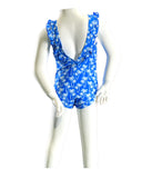 K4708-White Plam on Blue