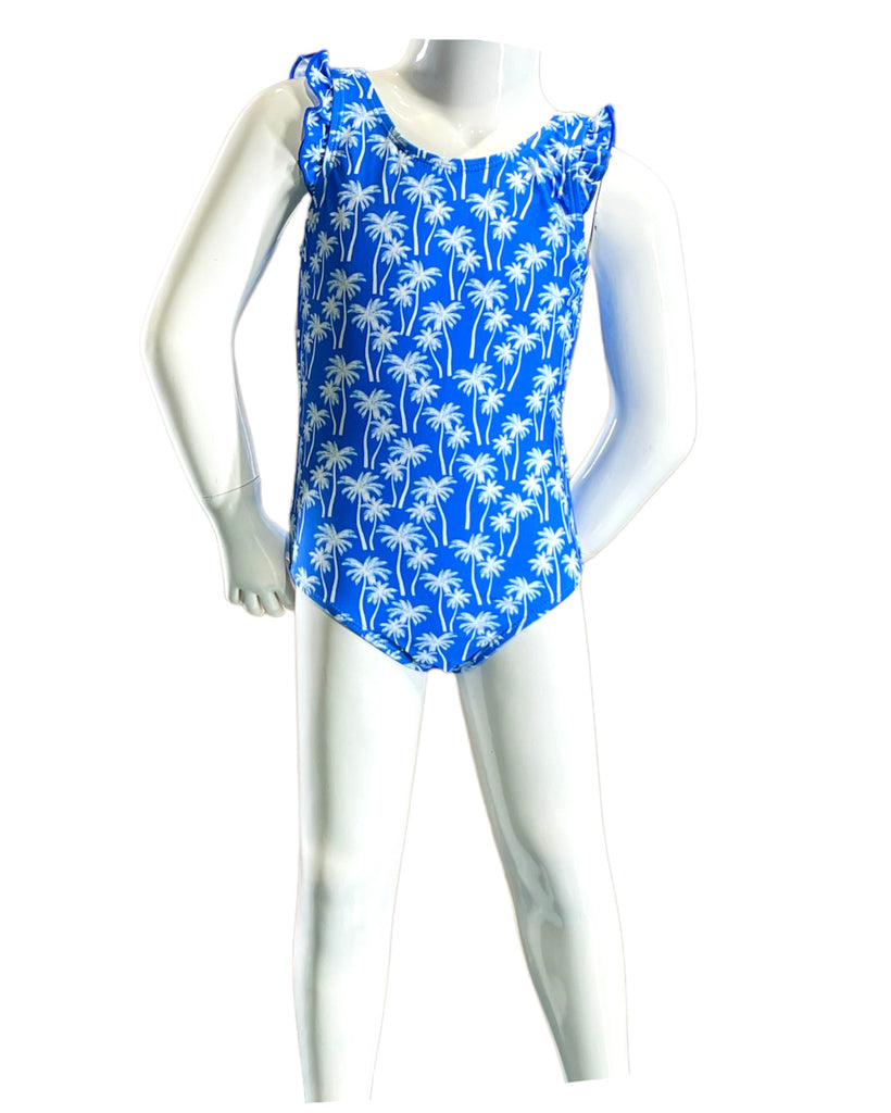 K4708-White Plam on Blue