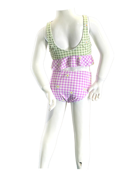 Marina West Swim Vacay Ready Puff Sleeve Bikini in Gum Leaf