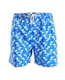 K4708-White Plam on Blue