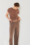 Pleated long pants w/ slight flare - Style#P02BL