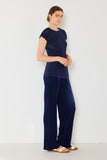 Pleated long pants w/ slight flare - Style#P02BL