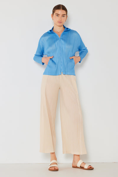 Pleated wide-leg cropped pants w/side pleat - Style#P03WP