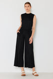 Pleated wide-leg cropped pants w/side pleat - Style#P03WP
