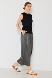 Pleated wide-leg cropped pants w/side pleat - Style#P03WP
