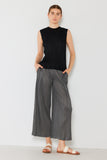 Pleated wide-leg cropped pants w/side pleat - Style#P03WP