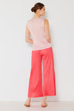 Pleated wide-leg cropped pants w/side pleat - Style#P03WP