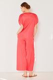 Pleated wide-leg cropped pants w/side pleat - Style#P03WP
