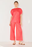 Pleated wide-leg cropped pants w/side pleat - Style#P03WP