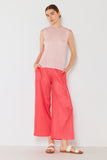 Pleated wide-leg cropped pants w/side pleat - Style#P03WP
