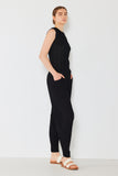 Pleated relaxed-fit slight drop crotch pants - Style#P04JG