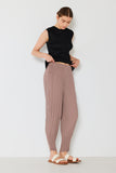 Pleated relaxed-fit slight drop crotch pants - Style#P04JG