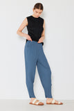 Pleated relaxed-fit slight drop crotch pants - Style#P04JG