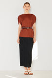 Pleated midi pencil skirt - Style#SKT01H