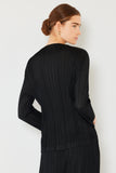 Pleated long sleeve boatneck top - Style#T04LS