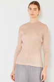 Pleated long sleeve boatneck top - Style#T04LS