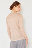 Pleated long sleeve boatneck top - Style#T04LS