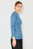 Pleated long sleeve boatneck top - Style#T04LS