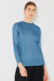 Pleated long sleeve boatneck top - Style#T04LS