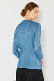Pleated long sleeve boatneck top - Style#T04LS