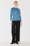 Pleated long sleeve boatneck top - Style#T04LS