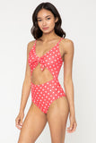 F1805-Coral/Wht Dot