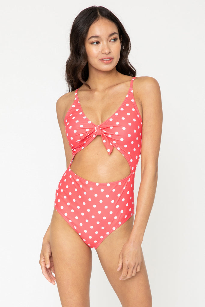 F1805-Coral/Wht Dot