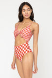 F1805-Gingham Bric Red