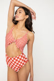 F1805-Gingham Bric Red