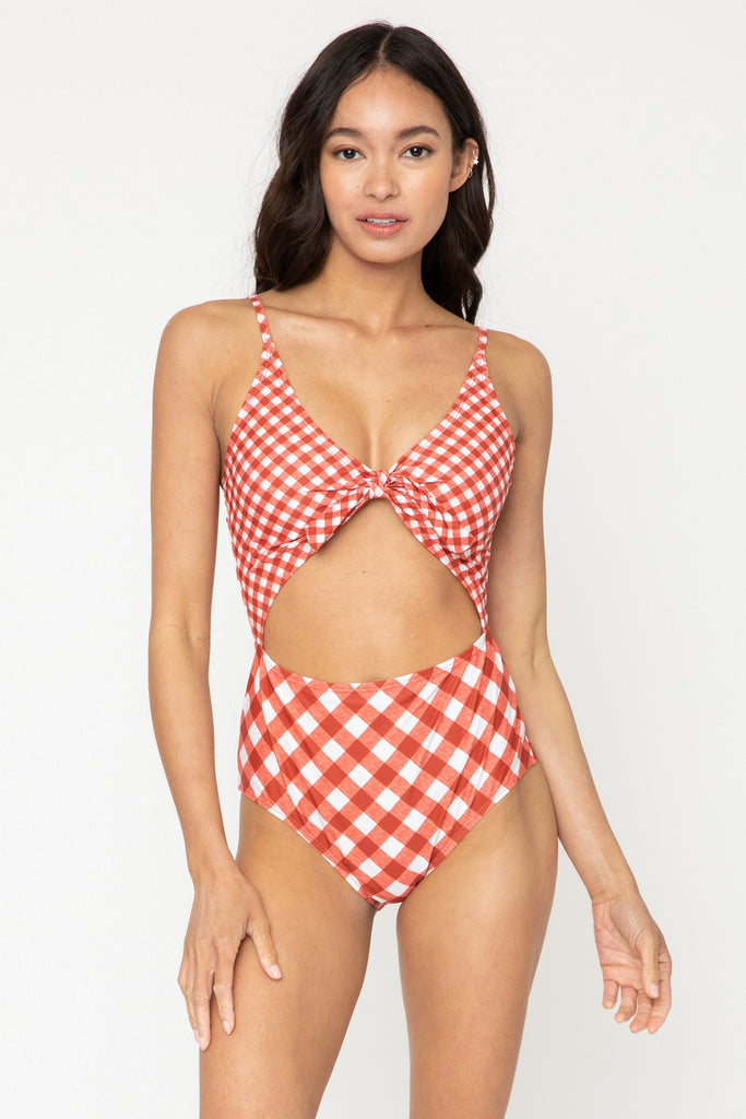 F1805-Gingham Bric Red