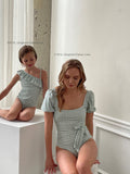 F1816-Gingham Daisy Mint