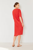 Pleated dolman sleeve dress - D03BT_Deep Orange