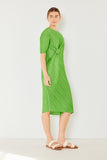 Pleated dolman sleeve dress - D03BT_Greeb