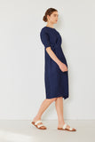 Pleated dolman sleeve dress - D03BT_Navy