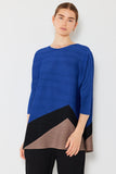 Pleated horizontal colorblock tunic top - Style#D04MT