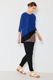 Pleated horizontal colorblock tunic top - Style#D04MT