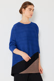 Pleated horizontal colorblock tunic top - Style#D04MT